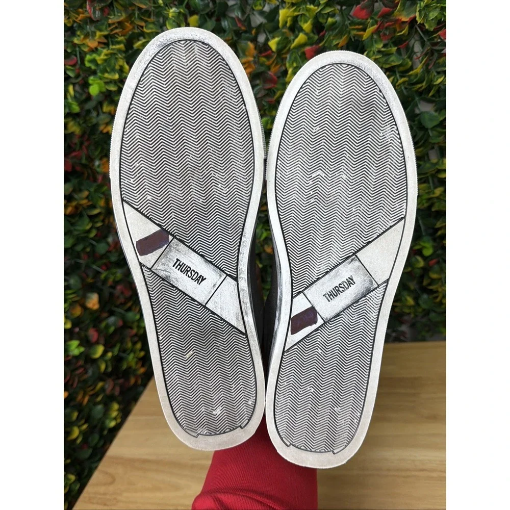 Thursday Everyday Leather Casual Sneakers Shoes Designed Distressed Gray Men's 7